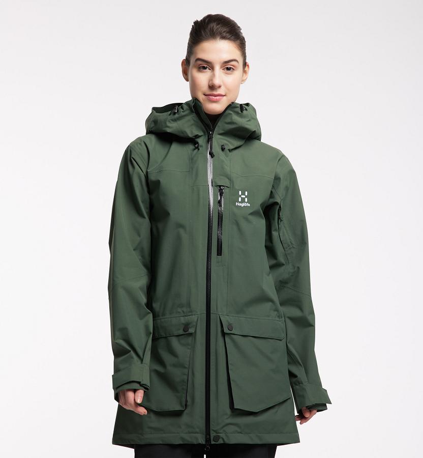 Haglöfs Elation GTX Parka Dark Green For Womens GKHUA2183 Australia